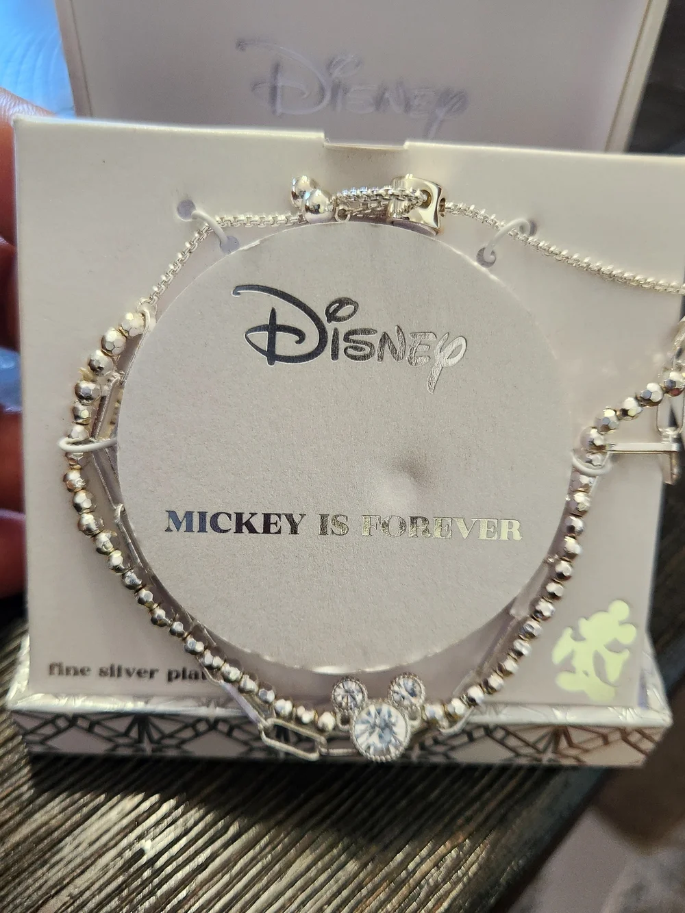 Disney Silver-Plated Mickey Crystal Bracelet - Silver - Picture 9 of 14